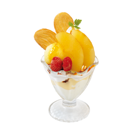 国産りんごと紅茶シフォンのサンデー~パイ添え~