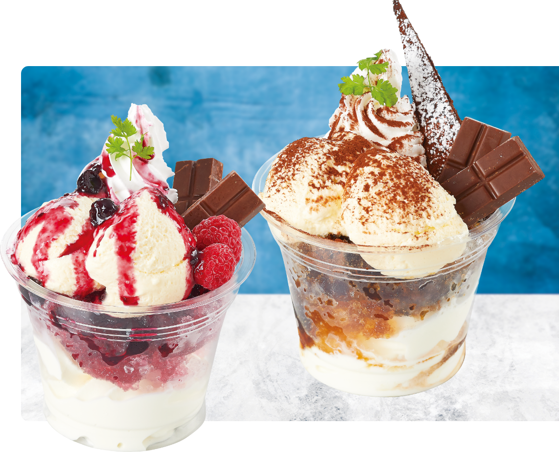 ひんやりフラッペ×ソフトクリームの二層が織りなす新食感！